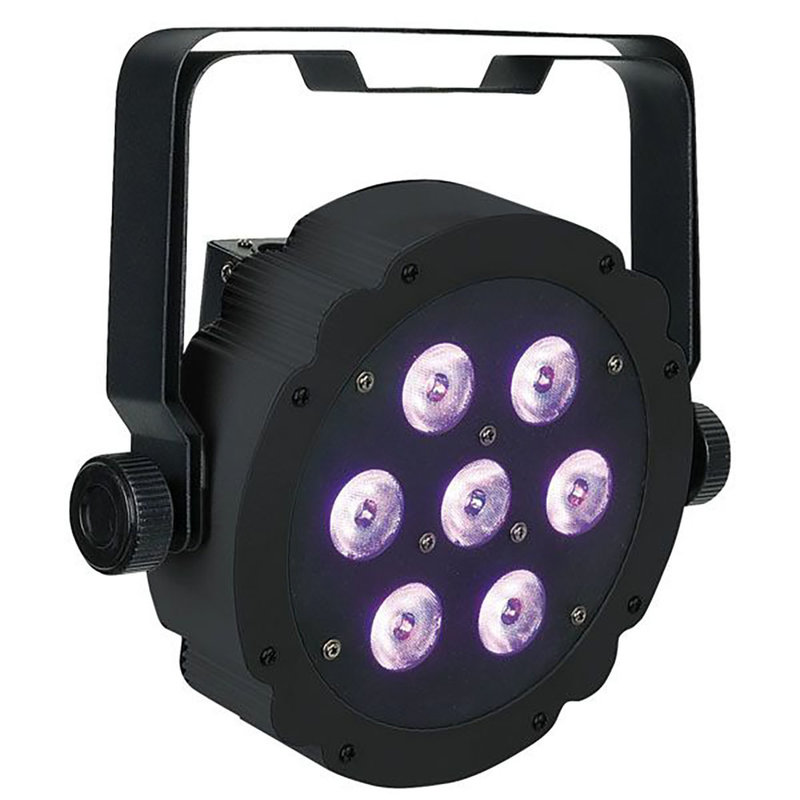 Compact Par 7 Tri platte RGB LED-par zwart