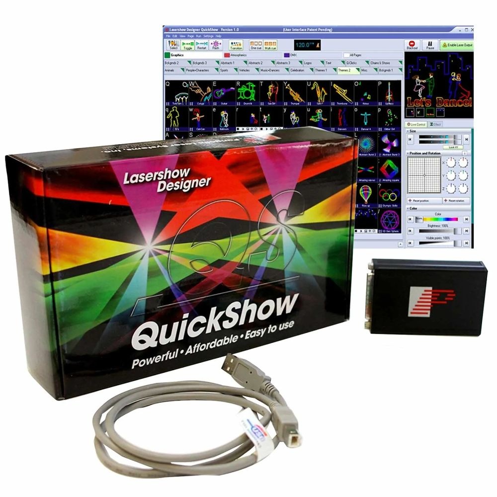 Pangolin Quickshow laser software met FB3QS USB interface afbeelding