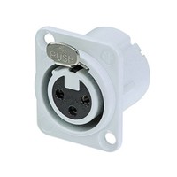 Neutrik NC3FD-LX-WT Female XLR chassisdeel 3p wit NC3FD-LX-WT Female XLR chassisdeel 3p wit