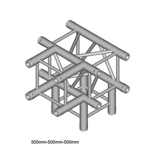 Duratruss DT 34/2-T40-TD vierkant truss 4-weg T-stuk + omlaag