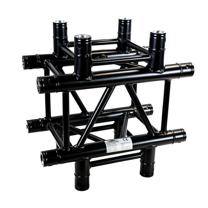 DuraTruss DT 34/2-C41 vierkant truss 4-weg kruising zwart DT 34/2-C41 vierkant truss 4-weg kruising zwart