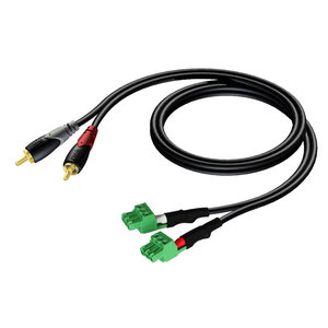 Procab CLA832/1 signaalkabel 2x terminal block 3p naar 2x RCA male 1m CLA832/1 signaalkabel 2x terminal block 3p naar 2x RCA male 1m