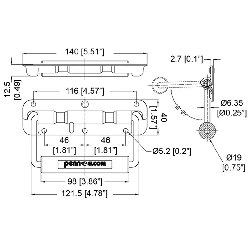 H1053Z Opbouw handvat met veer zilver