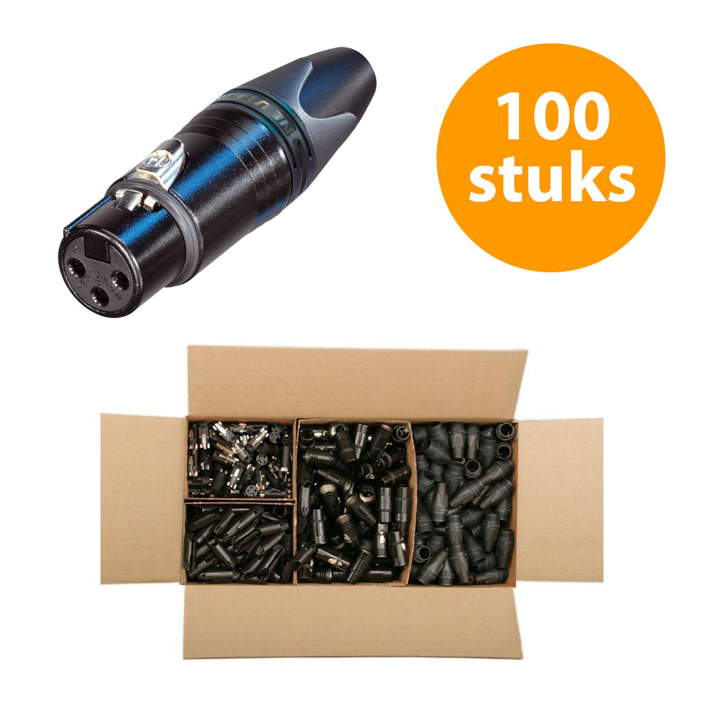 Neutrik NC3FXX-BAG Female XLR kabeldeel 3p zwart 100 stuks afbeelding