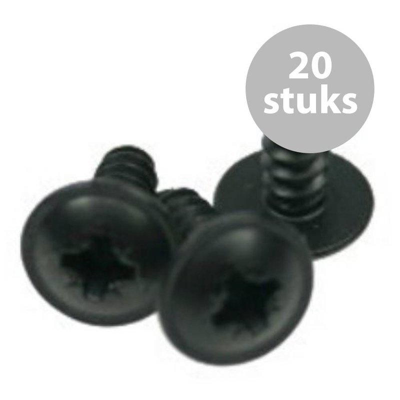 Zwarte 15mm schroeven (20 stuks)