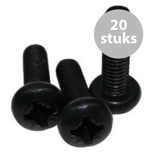 Adam Hall M6x20mm bout zwart (20 stuks)