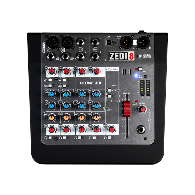 Allen & Heath ZEDi-8 analoge mixer met 2x2 USB ZEDi-8 analoge mixer met 2x2 USB