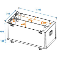 Flightcase 2x LCD ZL50 voor 2 schermen tot 123,5cm breed