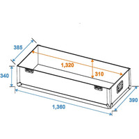 Flightcase 2x LCD ZL50 voor 2 schermen tot 123,5cm breed