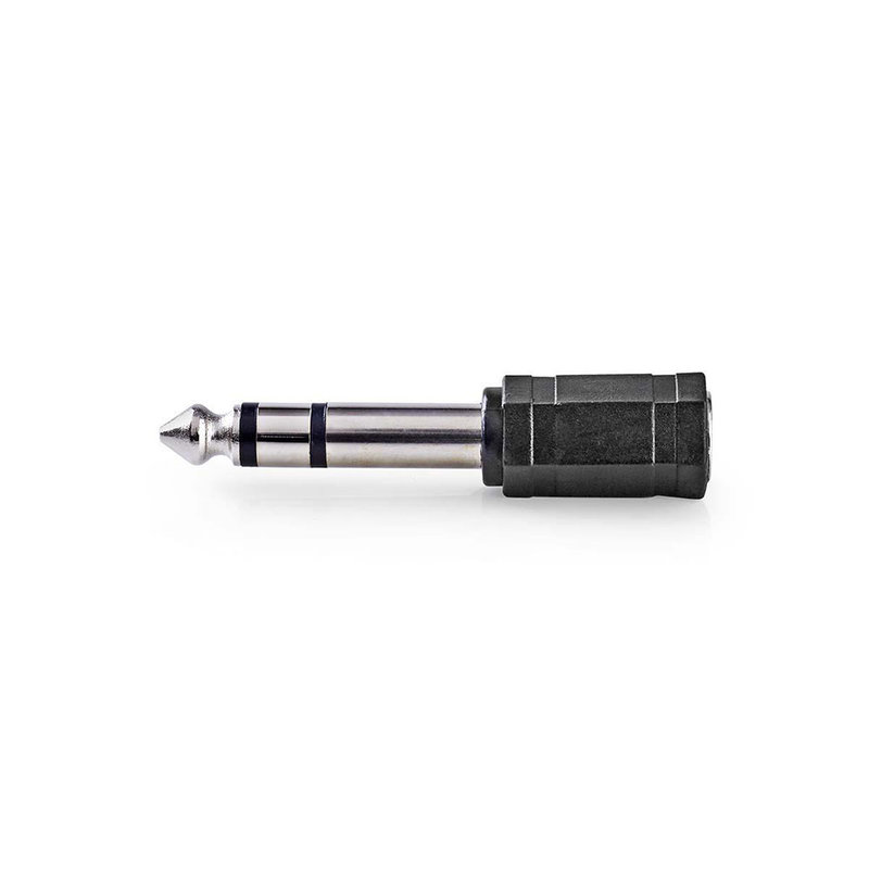 Nedis Stereo-adapter 6,35 naar 3,5 mm vernikkeld Stereo-adapter 6,35 naar 3,5 mm vernikkeld