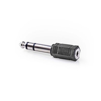 Nedis Stereo-adapter 6,35 naar 3,5 mm vernikkeld Stereo-adapter 6,35 naar 3,5 mm vernikkeld