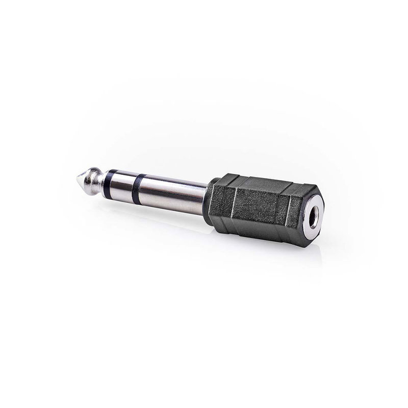 Nedis Stereo-adapter 6,35 naar 3,5 mm vernikkeld Stereo-adapter 6,35 naar 3,5 mm vernikkeld
