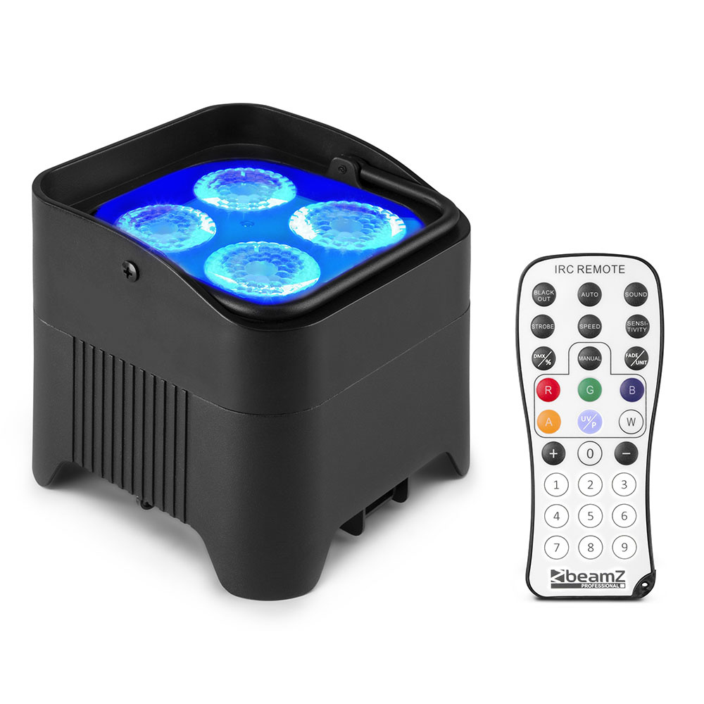 BeamZ BBP94W verticale LED par op accu RGBWA+UV WDMX afbeelding