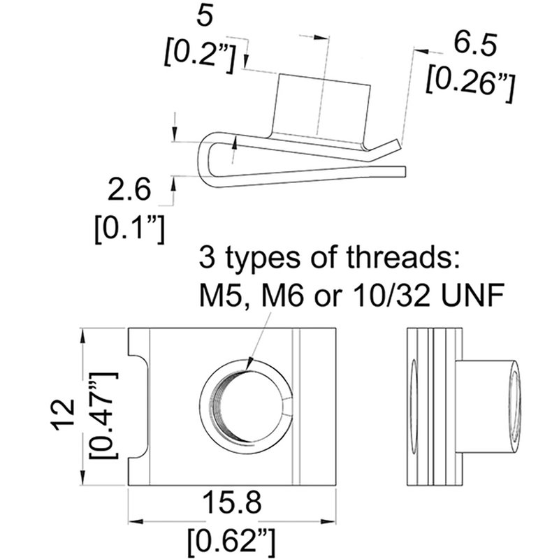 PM6CNK M6 kooimoer/clip voor rackprofiel (10 stuks)