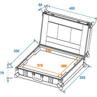 Laptop Case LC-15 flightcase max 370x255x30mm