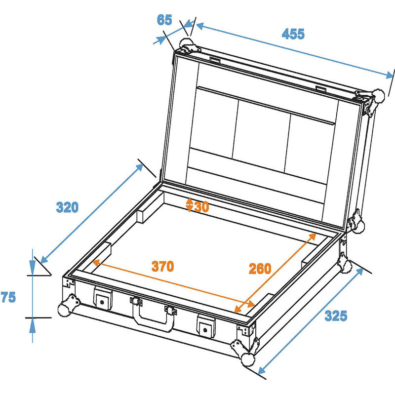 Laptop Case LC-15 flightcase max 370x255x30mm
