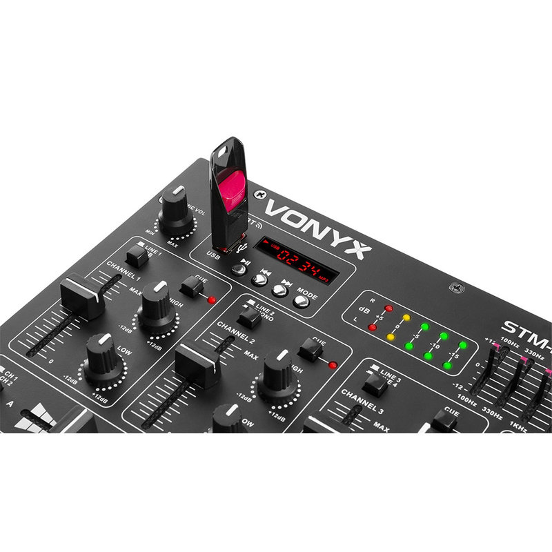STM-2290 8-kanaals mixer met effecten, USB & bluetooth