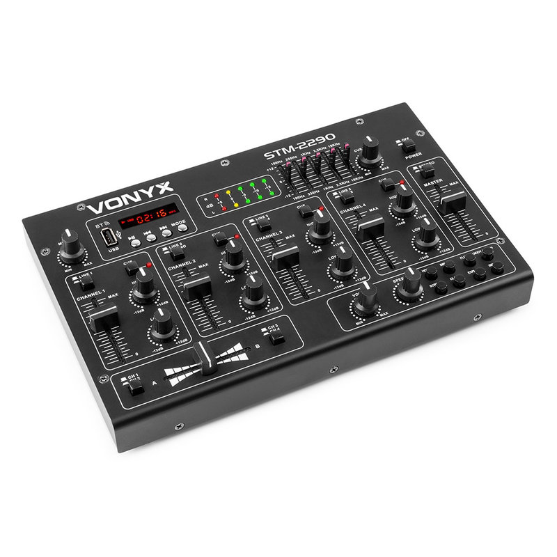 STM-2290 8-kanaals mixer met effecten, USB & bluetooth