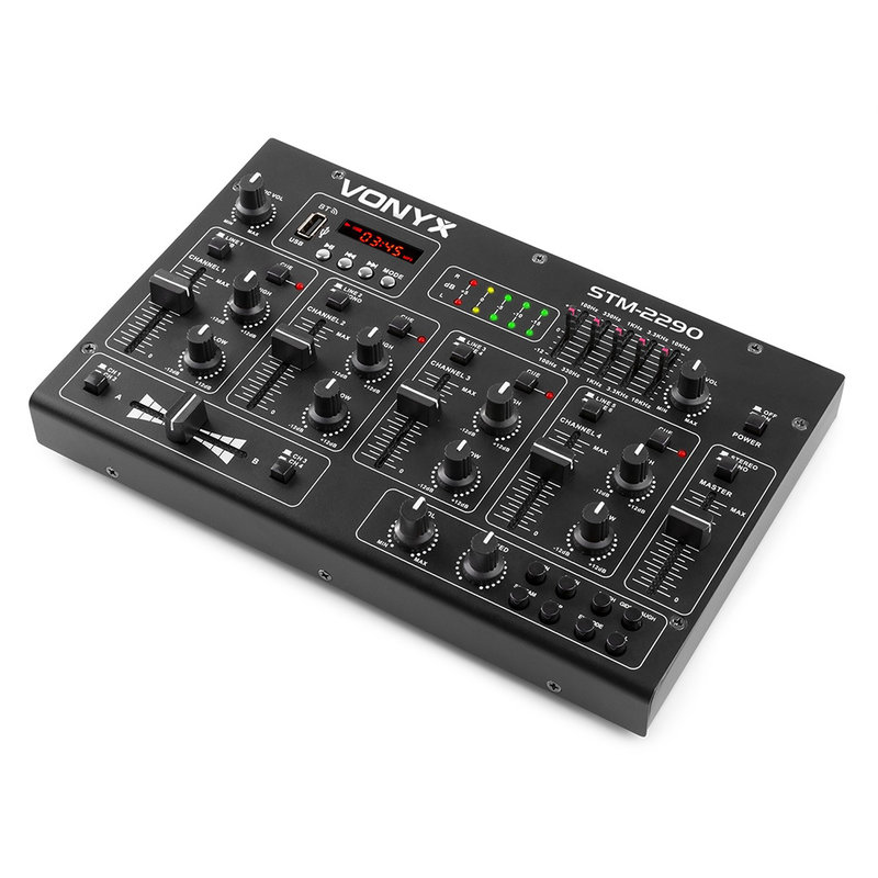 STM-2290 8-kanaals mixer met effecten, USB & bluetooth
