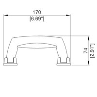 H1432 kunststof opbouw handvat 170x74mm zilver/zwart