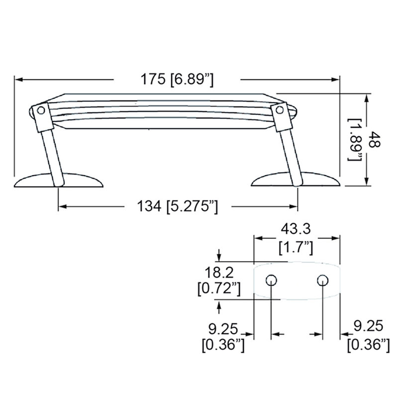HG-4210 lederen opbouw handvat 134x48mm zwart