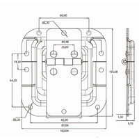 Penn Elcom P2598z stopscharnier en dekselstop medium met verzet P2598z stopscharnier en dekselstop medium met verzet