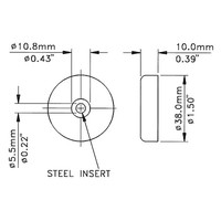 F1687 rubber voet 38x10mm met stalen ring