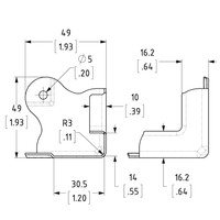 Penn Elcom C0675/30z platte hoek voor slam lid systeem C0675/30z platte hoek voor slam lid systeem