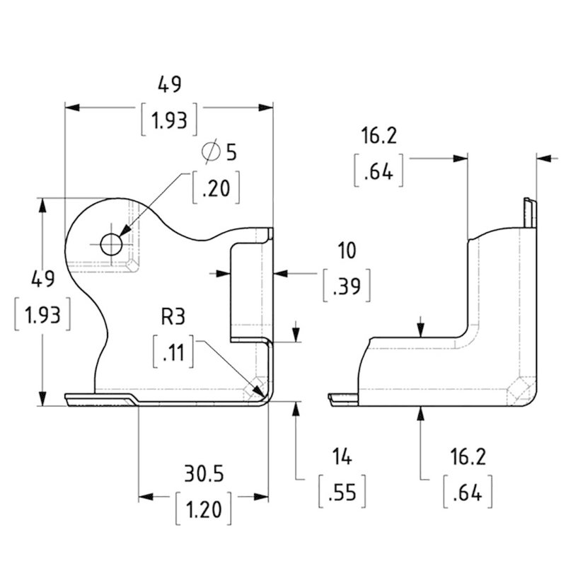 Penn Elcom C0675/30z platte hoek voor slam lid systeem C0675/30z platte hoek voor slam lid systeem