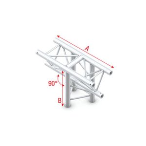 Showtec FT30 Driehoek truss 018 3-weg T-stuk 90g apex down