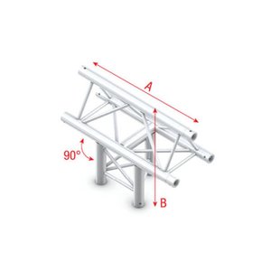 Showtec FT30 Driehoek truss 019 3-weg T-stuk 90g apex up