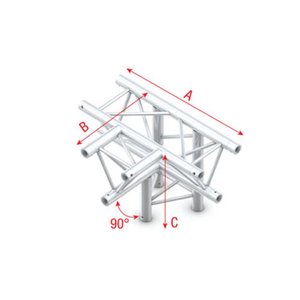 Showtec FT30 Driehoek truss 020 4-weg T-stuk 90g