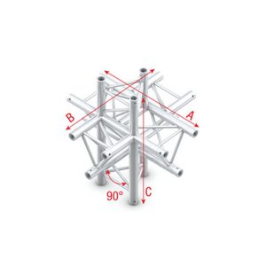 Showtec FT30 Driehoek truss 022 6-weg T-stuk 90g