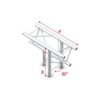 Showtec FT30 Driehoek truss 023 3-weg T-stuk 90g FT30 Driehoek truss 023 3-weg T-stuk 90g