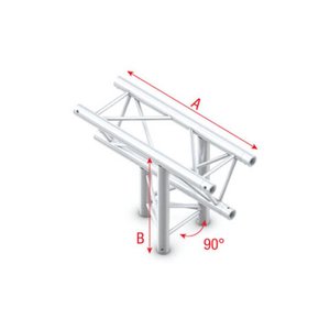 Showtec FT30 Driehoek truss 023 3-weg T-stuk 90g