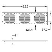 G1703 rackpaneel voor 3 ventilators 3HE