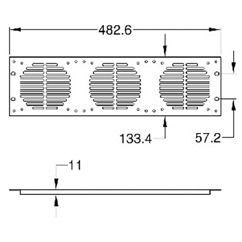 G1703 rackpaneel voor 3 ventilators 3HE