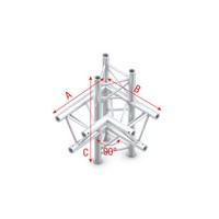 Showtec FT30 Driehoek truss 015 4-weg hoek 90g links FT30 Driehoek truss 015 4-weg hoek 90g links