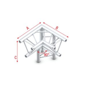 Showtec FT30 Driehoek truss 012 3-weg hoek 90g apex down