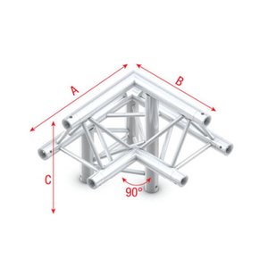 Showtec FT30 Driehoek truss 011 3-weg hoek 90g apex up