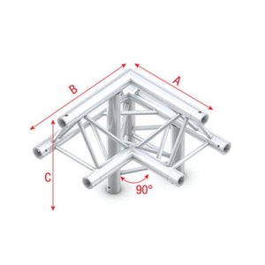 Showtec FT30 Driehoek truss 010 3-weg hoek 90g apex up