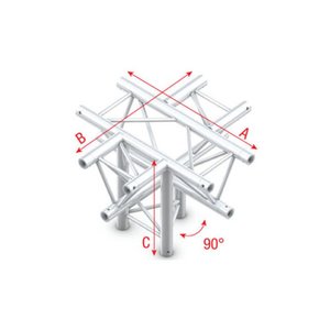 Showtec FT30 Driehoek truss 024 5-weg kruis met down 90g apex down