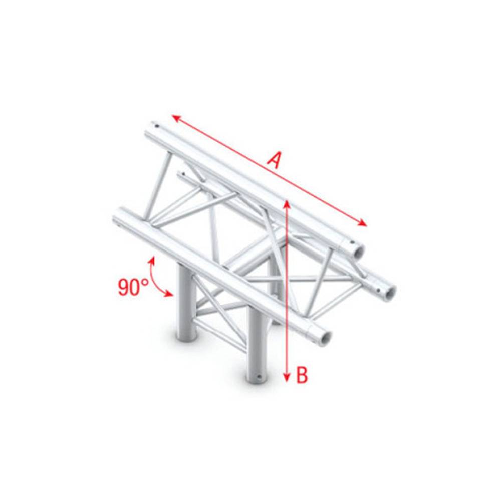 Showtec PT30 Driehoek truss 019 3-weg T-stuk 90g apex up afbeelding