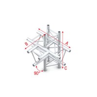 Showtec PT30 Driehoek truss 021 5-weg T-stuk 90g PT30 Driehoek truss 021 5-weg T-stuk 90g