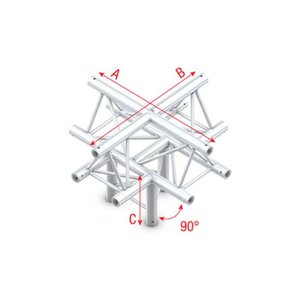 Showtec PT30 Driehoek truss 025 5-weg kruis met down 90g apex up