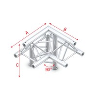 Showtec GT30 Driehoek truss 011 3-weg hoek 90g apex up GT30 Driehoek truss 011 3-weg hoek 90g apex up