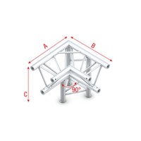 Showtec GT30 Driehoek truss 012 3-weg hoek 90g GT30 Driehoek truss 012 3-weg hoek 90g