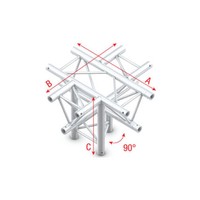 Showtec GT30 Driehoek truss 024 5-weg kruis met down 90g apex down GT30 Driehoek truss 024 5-weg kruis met down 90g apex down