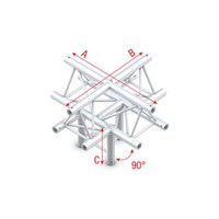 Showtec GT30 Driehoek truss 025 5-weg kruis met down 90g apex up GT30 Driehoek truss 025 5-weg kruis met down 90g apex up