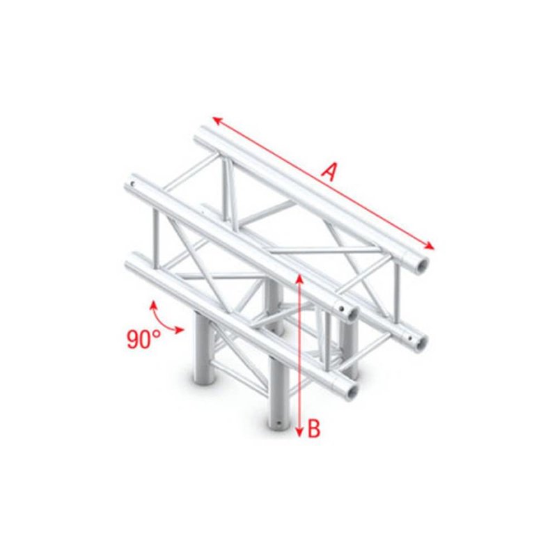 PQ30 Vierkant truss 017 3-weg T-stuk 90g